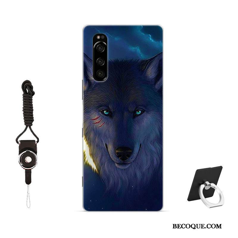 Kuori Sony Xperia 5 Maalaus Jauhe Rakastunut, Kotelo Sony Xperia 5 Pehmeä Neste Malli Liukumaton