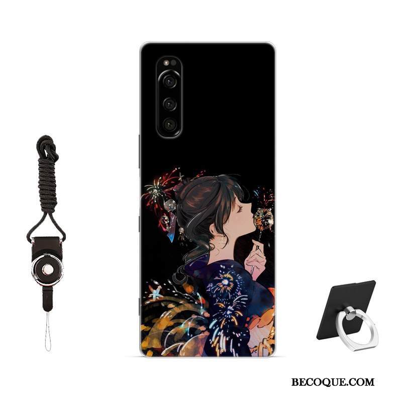 Kuori Sony Xperia 5 Maalaus Jauhe Rakastunut, Kotelo Sony Xperia 5 Pehmeä Neste Malli Liukumaton