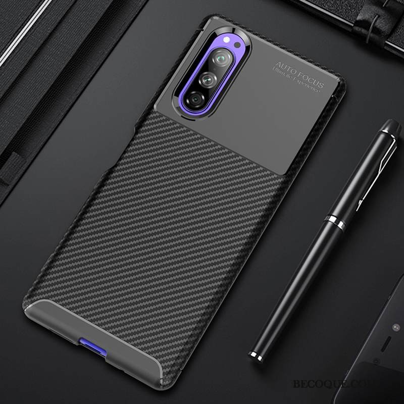 Kuori Sony Xperia 5 Pehmeä Neste Kevyt Puhelimen Kuoret, Kotelo Sony Xperia 5 Laukut Murtumaton Tummansininen