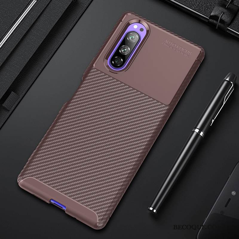 Kuori Sony Xperia 5 Pehmeä Neste Kevyt Puhelimen Kuoret, Kotelo Sony Xperia 5 Laukut Murtumaton Tummansininen