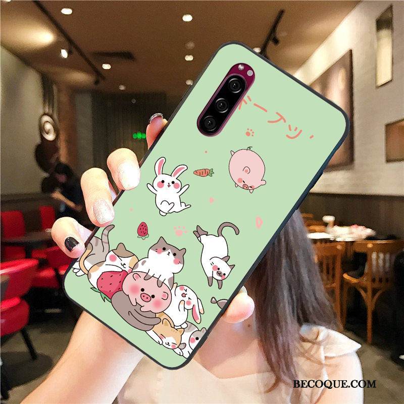 Kuori Sony Xperia 5 Sarjakuva Murtumaton Vihreä, Kotelo Sony Xperia 5 Pehmeä Neste Puhelimen Kuoret Ihana