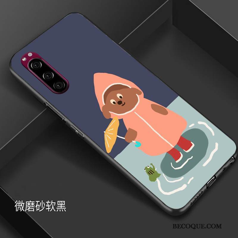 Kuori Sony Xperia 5 Sarjakuva Rakastunut Murtumaton, Kotelo Sony Xperia 5 Pehmeä Neste Tide-brändi Vihreä