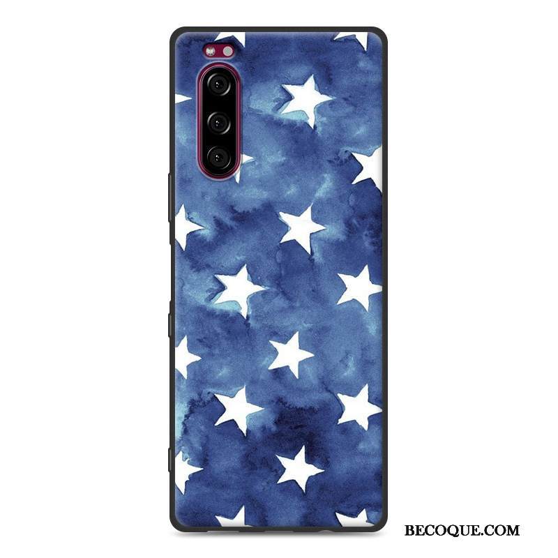 Kuori Sony Xperia 5 Silikoni Maisema Puhelimen Kuoret, Kotelo Sony Xperia 5 Luova Tummansininen Yksinkertainen