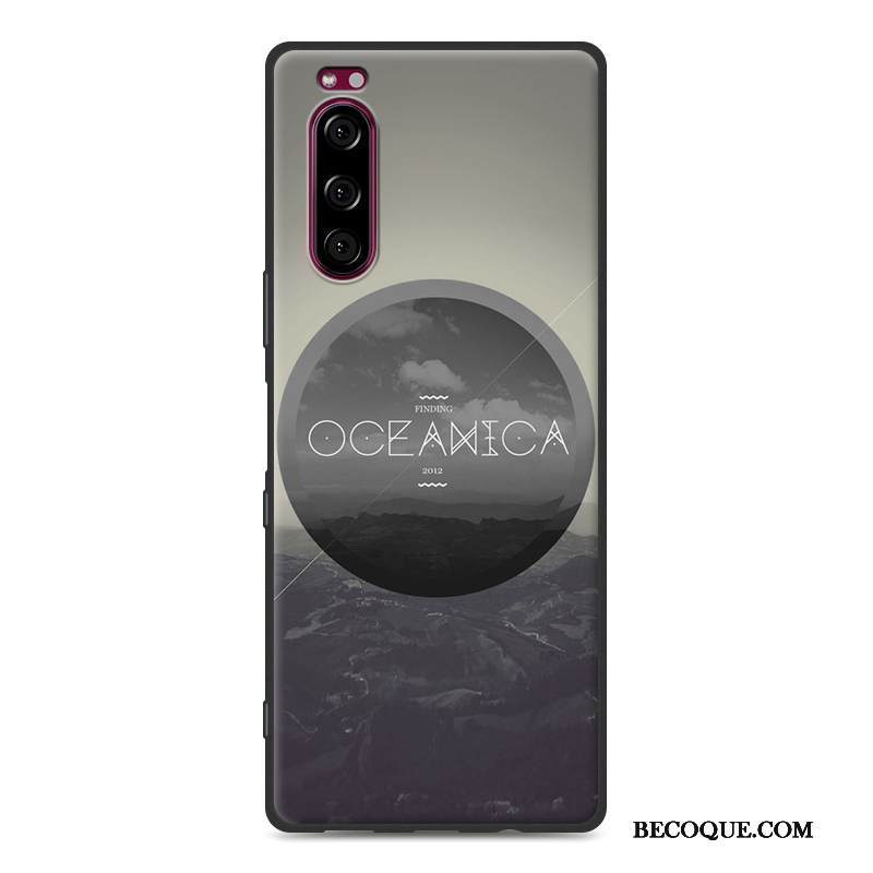 Kuori Sony Xperia 5 Silikoni Maisema Puhelimen Kuoret, Kotelo Sony Xperia 5 Luova Tummansininen Yksinkertainen