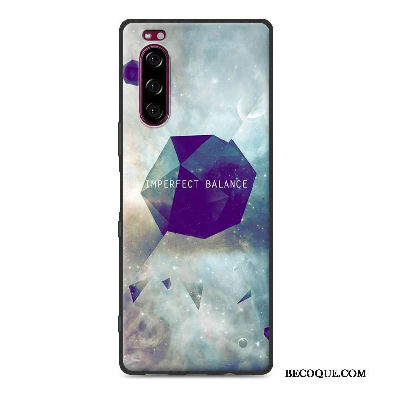 Kuori Sony Xperia 5 Silikoni Maisema Puhelimen Kuoret, Kotelo Sony Xperia 5 Luova Tummansininen Yksinkertainen