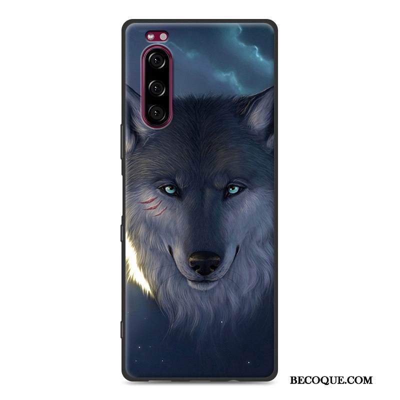 Kuori Sony Xperia 5 Silikoni Maisema Puhelimen Kuoret, Kotelo Sony Xperia 5 Luova Tummansininen Yksinkertainen