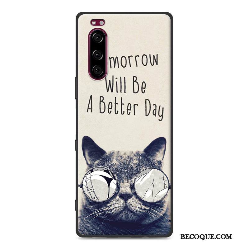 Kuori Sony Xperia 5 Silikoni Maisema Puhelimen Kuoret, Kotelo Sony Xperia 5 Luova Tummansininen Yksinkertainen