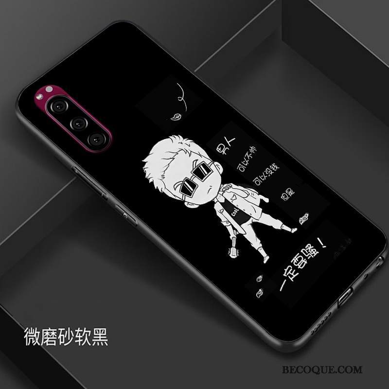 Kuori Sony Xperia 5 Silikoni Murtumaton Musta, Kotelo Sony Xperia 5 Luova Tide-brändi Puhelimen Kuoret