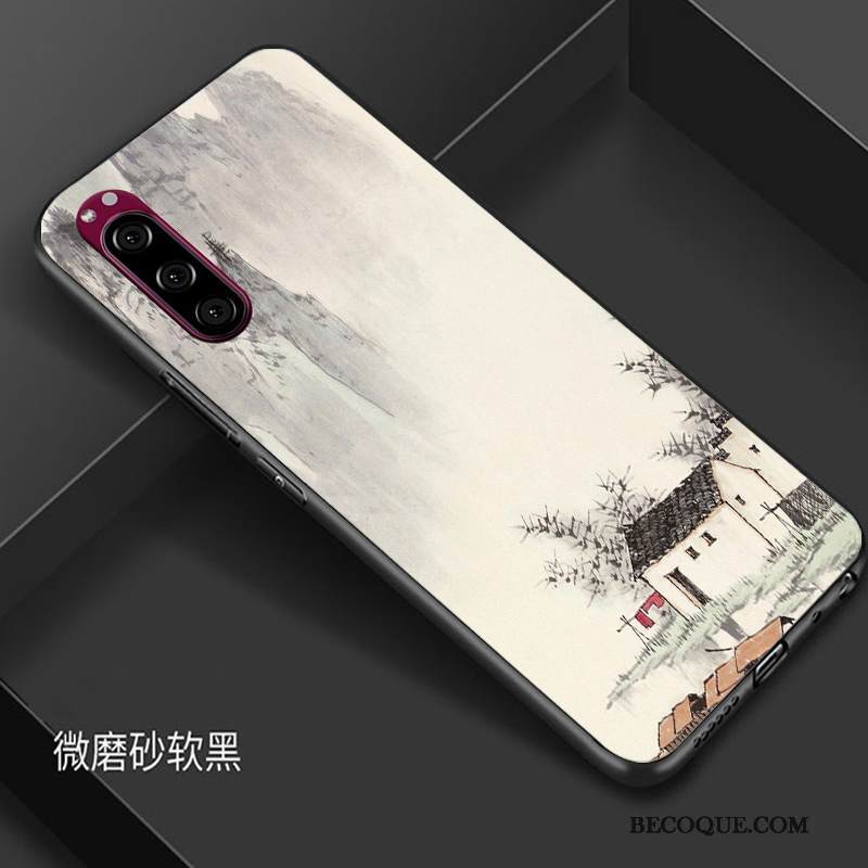 Kuori Sony Xperia 5 Silikoni Murtumaton Musta, Kotelo Sony Xperia 5 Luova Tide-brändi Puhelimen Kuoret