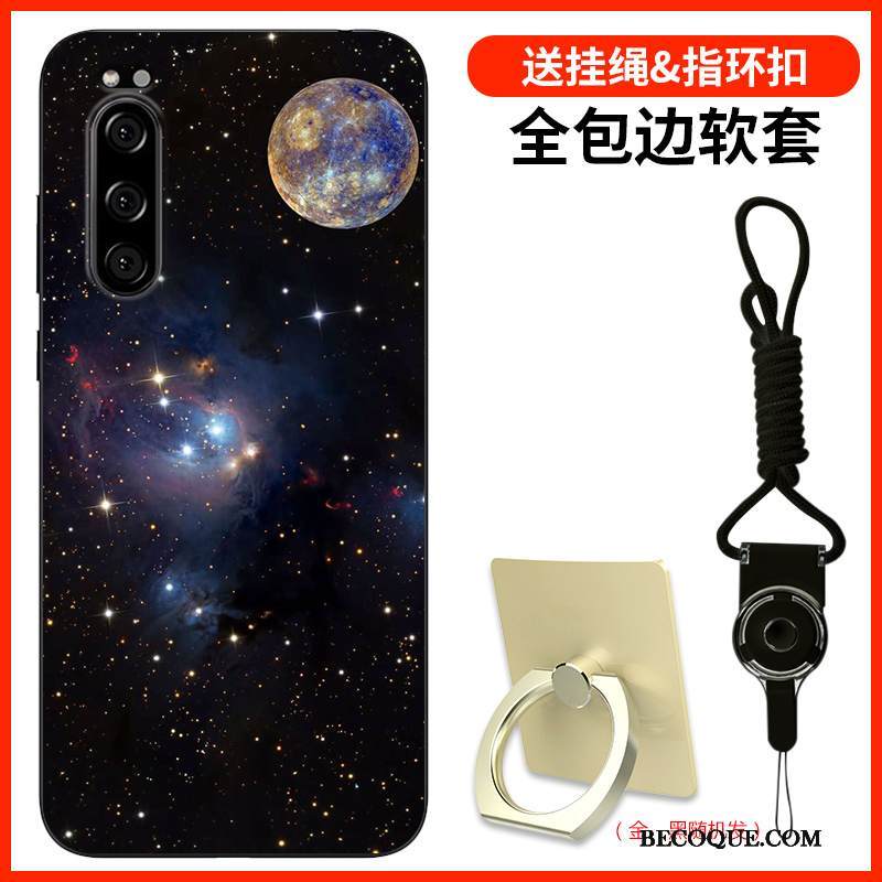 Kuori Sony Xperia 5 Silikoni Puhelimen Kuoret Sininen, Kotelo Sony Xperia 5 Maalaus Muokata Murtumaton