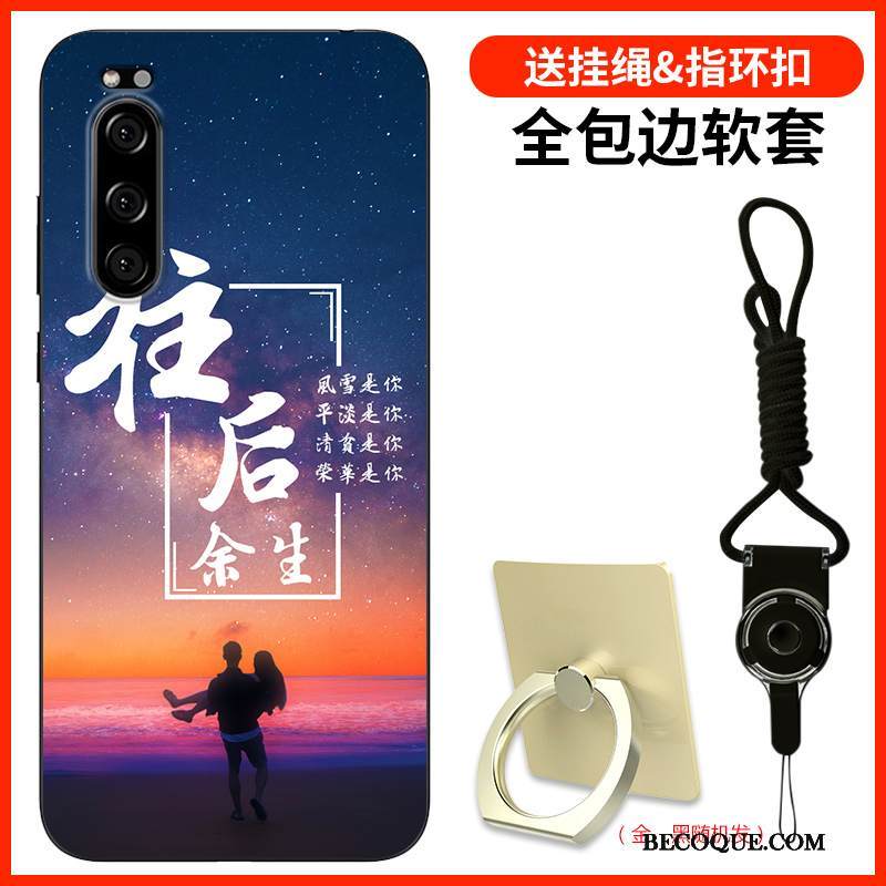 Kuori Sony Xperia 5 Silikoni Puhelimen Kuoret Sininen, Kotelo Sony Xperia 5 Maalaus Muokata Murtumaton