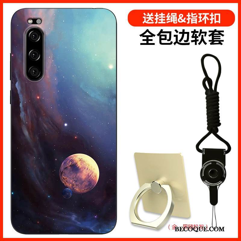 Kuori Sony Xperia 5 Silikoni Puhelimen Kuoret Sininen, Kotelo Sony Xperia 5 Maalaus Muokata Murtumaton