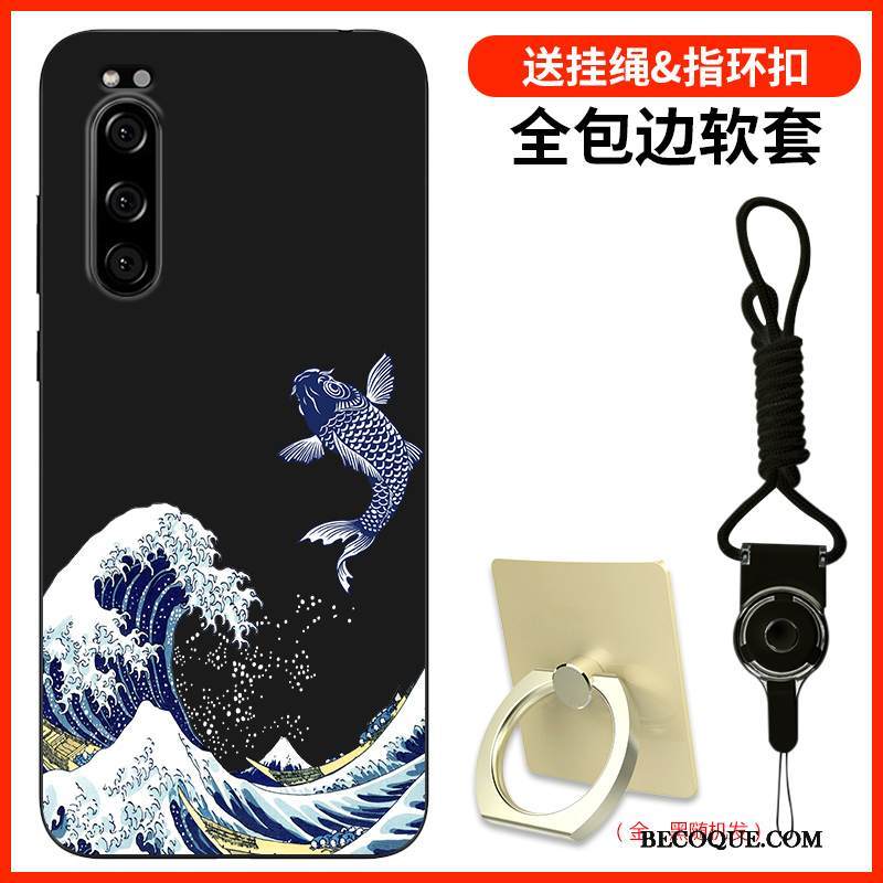 Kuori Sony Xperia 5 Silikoni Puhelimen Kuoret Sininen, Kotelo Sony Xperia 5 Maalaus Muokata Murtumaton