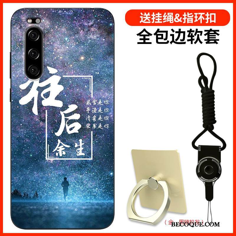 Kuori Sony Xperia 5 Silikoni Puhelimen Kuoret Sininen, Kotelo Sony Xperia 5 Maalaus Muokata Murtumaton