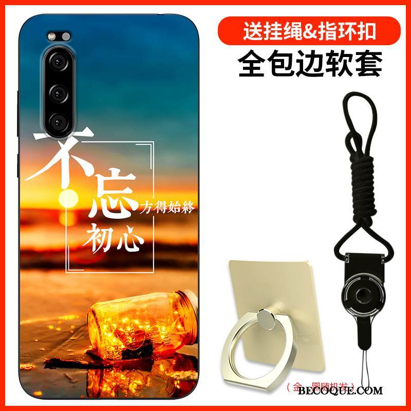 Kuori Sony Xperia 5 Silikoni Puhelimen Kuoret Sininen, Kotelo Sony Xperia 5 Maalaus Muokata Murtumaton