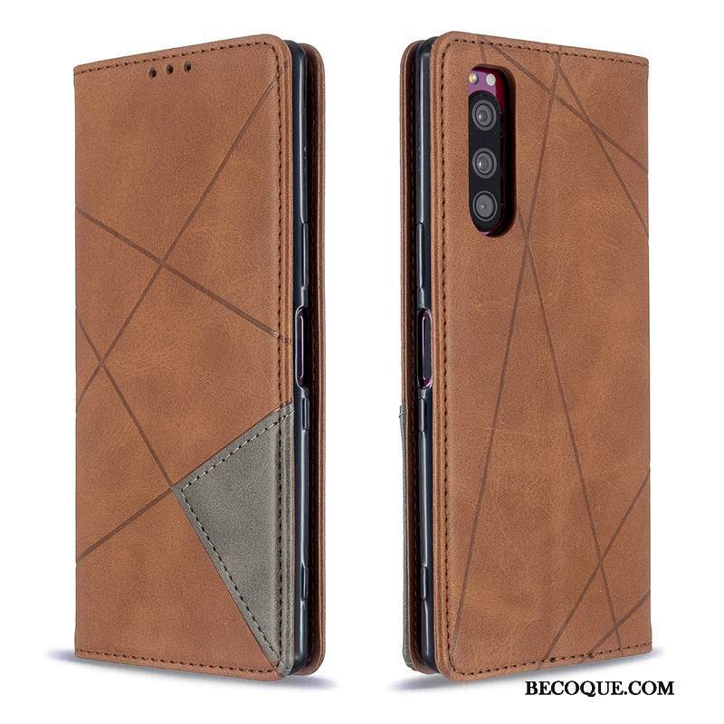 Kuori Sony Xperia 5 Suojaus Musta Kiinteä Väri, Kotelo Sony Xperia 5 Nahka Puhelimen Kuoret Ripustettavat Koristeet