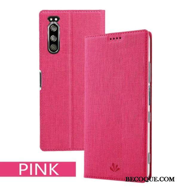 Kuori Sony Xperia 5 Tuki Murtumaton Kortti, Kotelo Sony Xperia 5 Nahka Kukkakuvio Puhelimen Kuoret