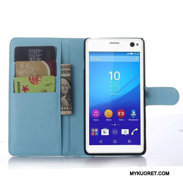 Kuori Sony Xperia C4 Nahka Harmaa Puhelimen Kuoret, Kotelo Sony Xperia C4 Suojaus