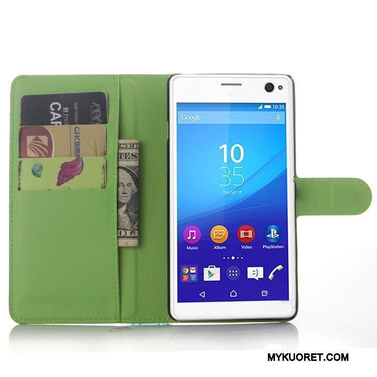 Kuori Sony Xperia C4 Nahka Harmaa Puhelimen Kuoret, Kotelo Sony Xperia C4 Suojaus