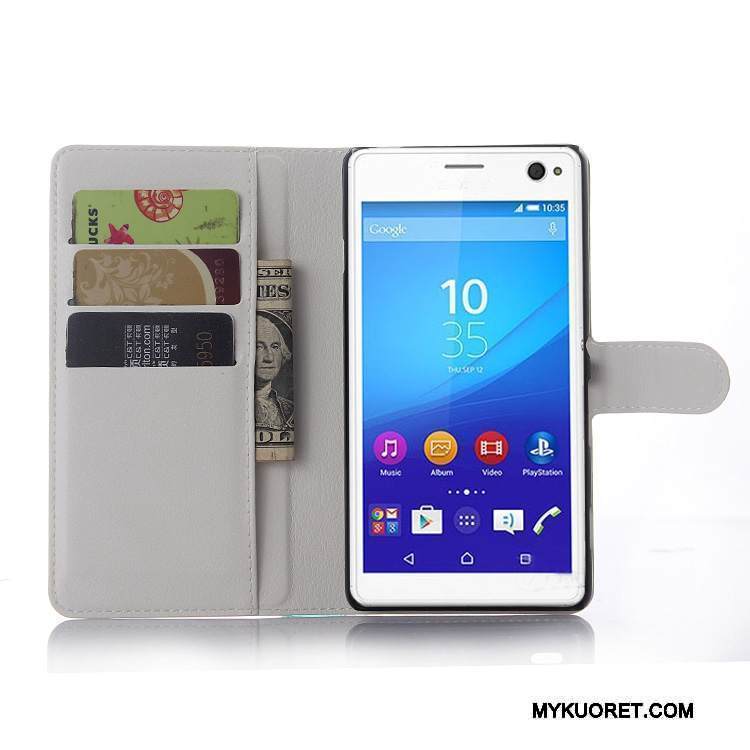 Kuori Sony Xperia C4 Nahka Harmaa Puhelimen Kuoret, Kotelo Sony Xperia C4 Suojaus