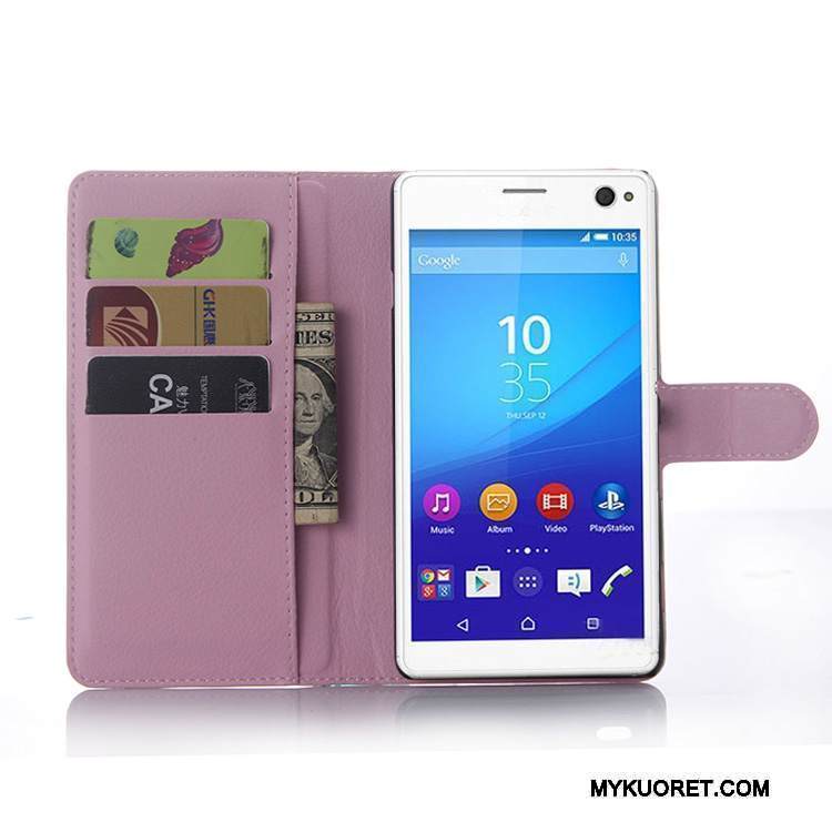 Kuori Sony Xperia C4 Nahka Harmaa Puhelimen Kuoret, Kotelo Sony Xperia C4 Suojaus