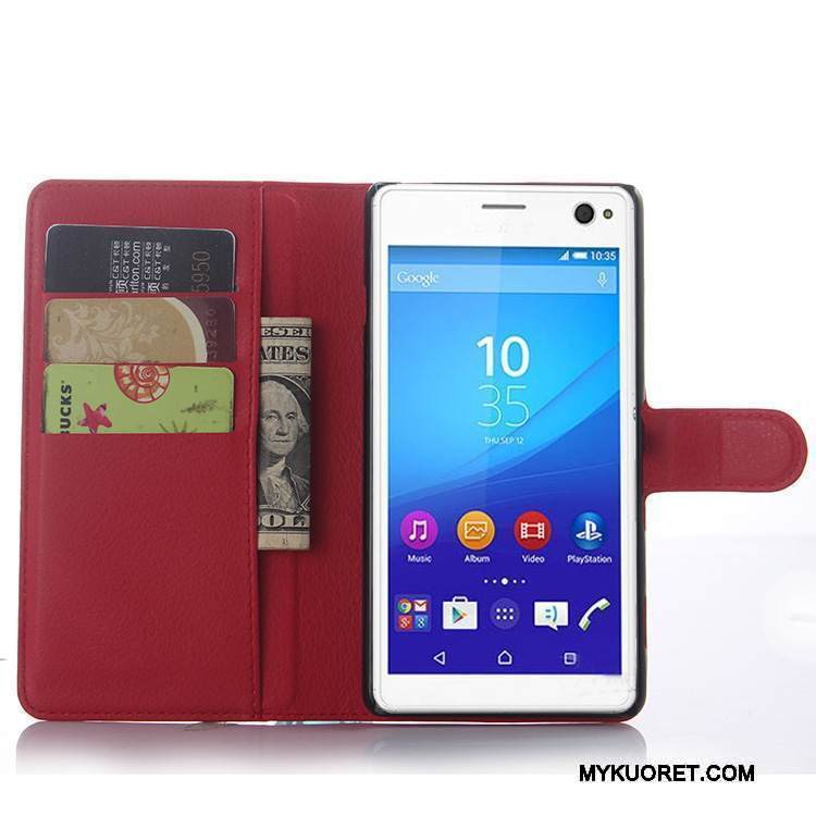 Kuori Sony Xperia C4 Nahka Harmaa Puhelimen Kuoret, Kotelo Sony Xperia C4 Suojaus