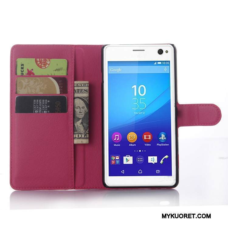 Kuori Sony Xperia C4 Nahka Harmaa Puhelimen Kuoret, Kotelo Sony Xperia C4 Suojaus