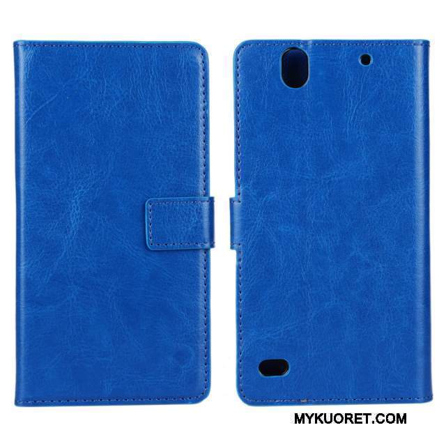 Kuori Sony Xperia C4 Nahka Puhelimen Kuoret Sininen, Kotelo Sony Xperia C4 Suojaus Musta
