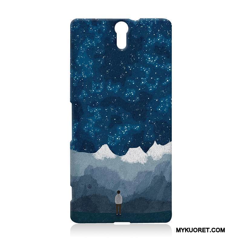 Kuori Sony Xperia C5 Ultra Dual Kohokuviointi Kova Sininen, Kotelo Sony Xperia C5 Ultra Dual Sarjakuva Murtumaton Puhelimen Kuoret