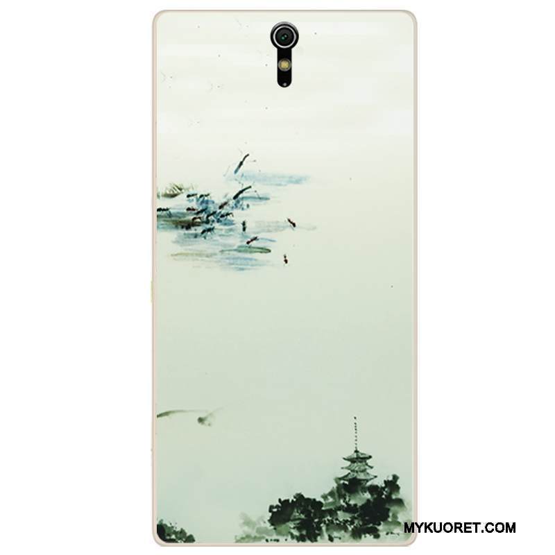 Kuori Sony Xperia C5 Ultra Dual Silikoni Valkoinen Tuuli, Kotelo Sony Xperia C5 Ultra Dual Pehmeä Neste Muste Puhelimen Kuoret