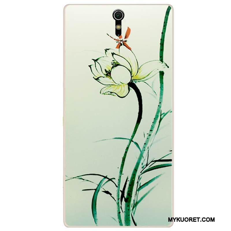 Kuori Sony Xperia C5 Ultra Dual Silikoni Valkoinen Tuuli, Kotelo Sony Xperia C5 Ultra Dual Pehmeä Neste Muste Puhelimen Kuoret