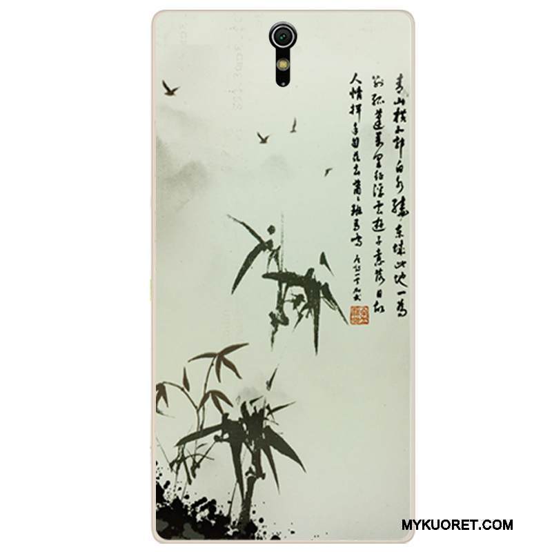 Kuori Sony Xperia C5 Ultra Dual Silikoni Valkoinen Tuuli, Kotelo Sony Xperia C5 Ultra Dual Pehmeä Neste Muste Puhelimen Kuoret