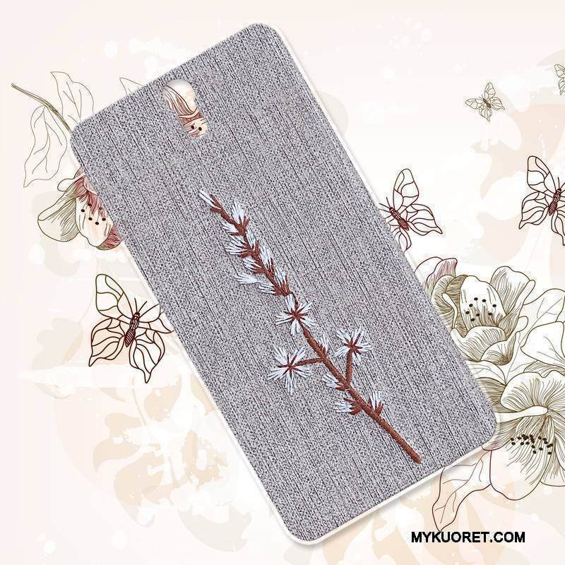 Kuori Sony Xperia C5 Ultra Dual Vuosikerta Puhelimen Kuoret Kova, Kotelo Sony Xperia C5 Ultra Dual Ylellisyys Kirjonta Kukka