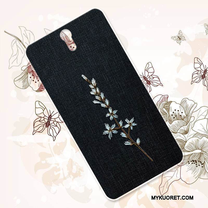 Kuori Sony Xperia C5 Ultra Dual Vuosikerta Puhelimen Kuoret Kova, Kotelo Sony Xperia C5 Ultra Dual Ylellisyys Kirjonta Kukka