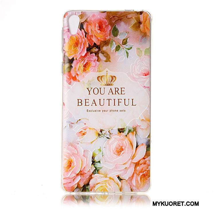 Kuori Sony Xperia E5 Laukut Valkoinen Puhelimen Kuoret, Kotelo Sony Xperia E5 Pehmeä Neste