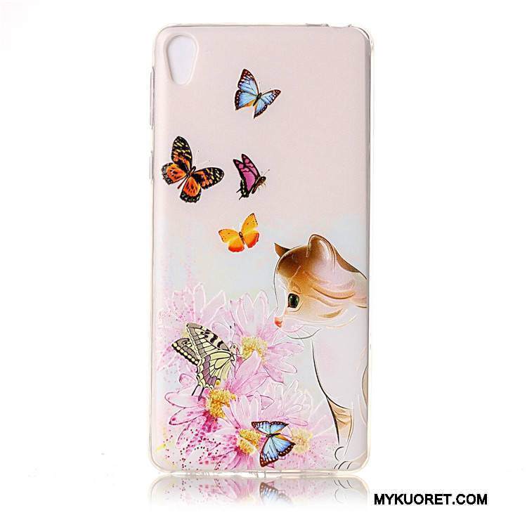 Kuori Sony Xperia E5 Laukut Valkoinen Puhelimen Kuoret, Kotelo Sony Xperia E5 Pehmeä Neste