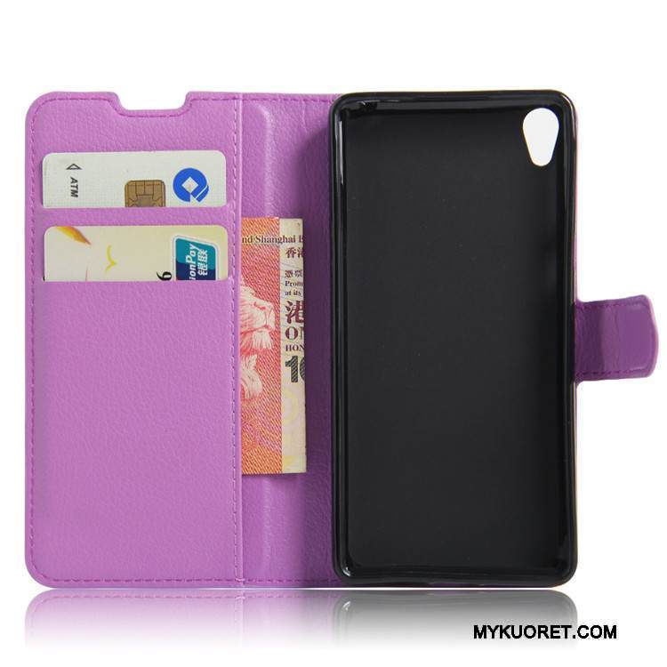 Kuori Sony Xperia E5 Salkku Puhelimen Kuoret Murtumaton, Kotelo Sony Xperia E5 Nahka Punainen