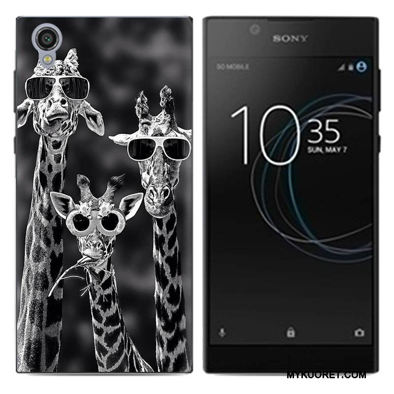 Kuori Sony Xperia L1 Maalaus Puhelimen Kuoret Murtumaton, Kotelo Sony Xperia L1 Suojaus Valkoinen Pu