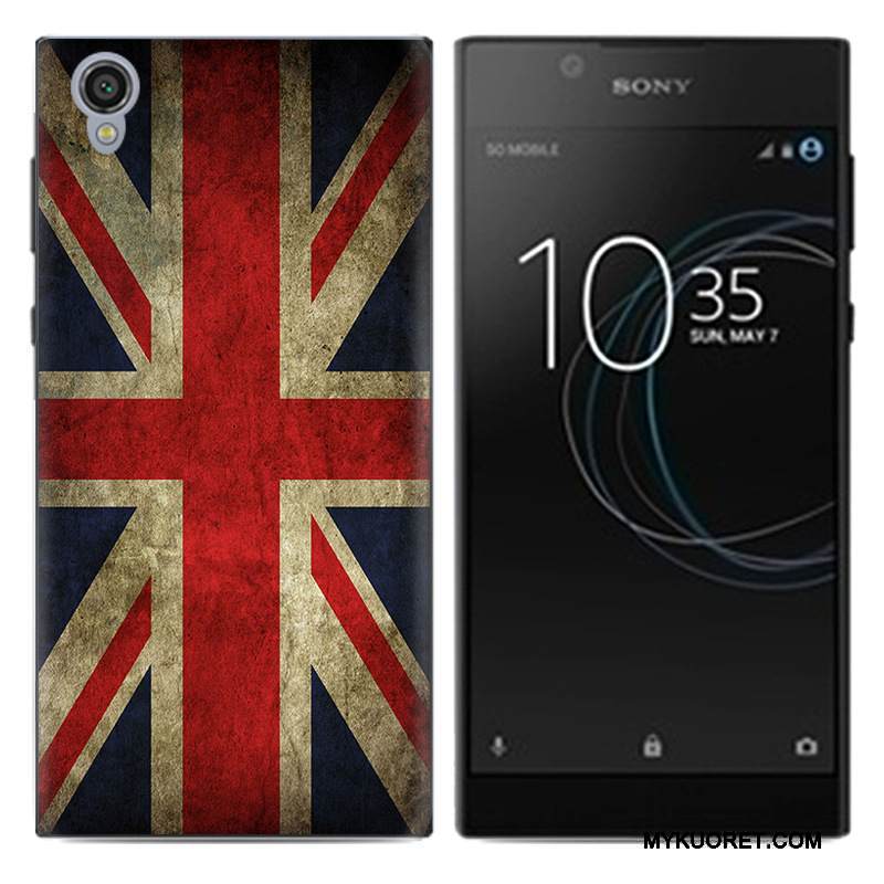 Kuori Sony Xperia L1 Maalaus Puhelimen Kuoret Murtumaton, Kotelo Sony Xperia L1 Suojaus Valkoinen Pu