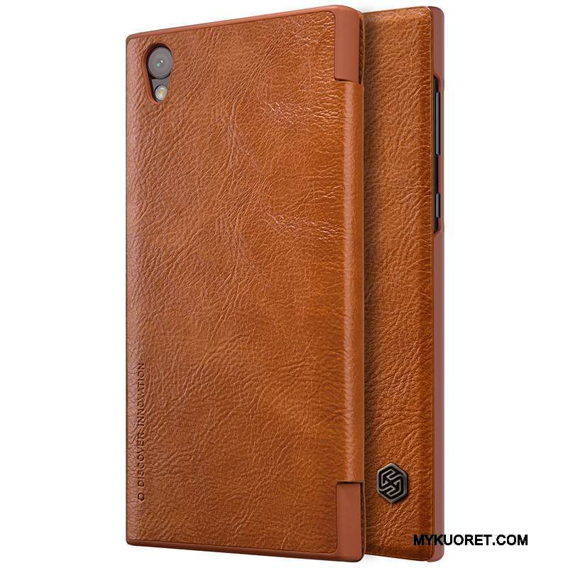 Kuori Sony Xperia L1 Nahka Kulta Puhelimen Kuoret, Kotelo Sony Xperia L1 Suojaus