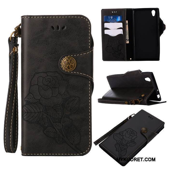 Kuori Sony Xperia L1 Nahka Murtumaton Sininen, Kotelo Sony Xperia L1 Kuoret Ripustettavat Koristeet