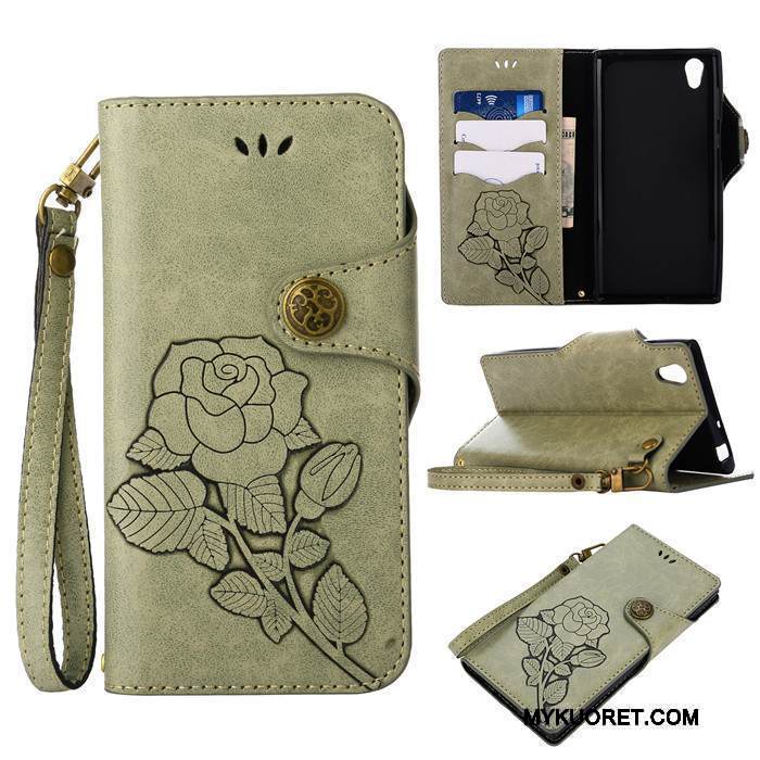 Kuori Sony Xperia L1 Nahka Murtumaton Sininen, Kotelo Sony Xperia L1 Kuoret Ripustettavat Koristeet