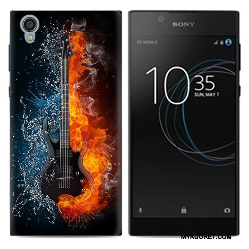 Kuori Sony Xperia L1 Sarjakuva Valkoinen Trendi, Kotelo Sony Xperia L1 Pehmeä Neste Pu Ultra