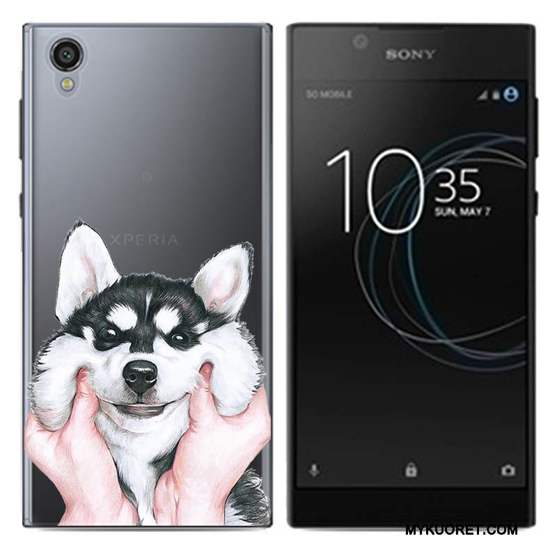 Kuori Sony Xperia L1 Sarjakuva Valkoinen Trendi, Kotelo Sony Xperia L1 Pehmeä Neste Pu Ultra