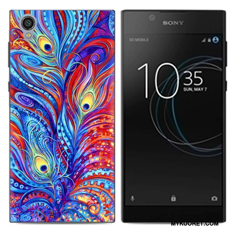 Kuori Sony Xperia L1 Sarjakuva Valkoinen Trendi, Kotelo Sony Xperia L1 Pehmeä Neste Pu Ultra