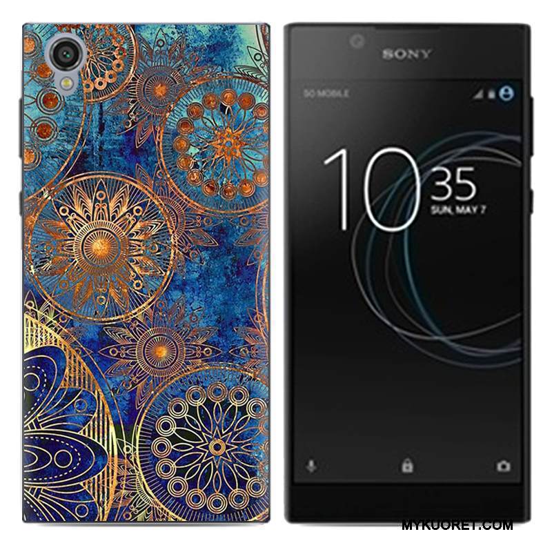 Kuori Sony Xperia L1 Sarjakuva Valkoinen Trendi, Kotelo Sony Xperia L1 Pehmeä Neste Pu Ultra