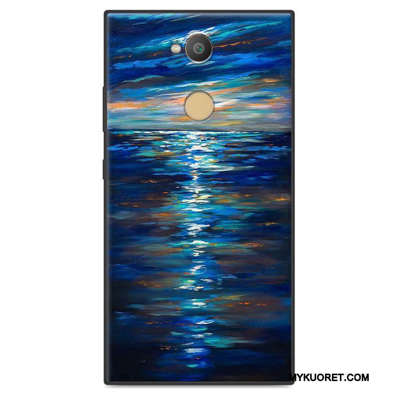 Kuori Sony Xperia L2 Laukut Murtumaton Pesty Suede, Kotelo Sony Xperia L2 Suojaus Vihreä Puhelimen Kuoret