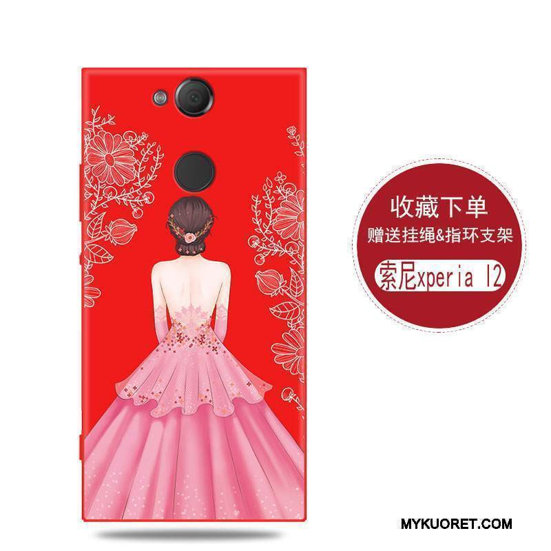 Kuori Sony Xperia L2 Laukut Punainen Yksinkertainen, Kotelo Sony Xperia L2 Suojaus Murtumaton Persoonallisuus