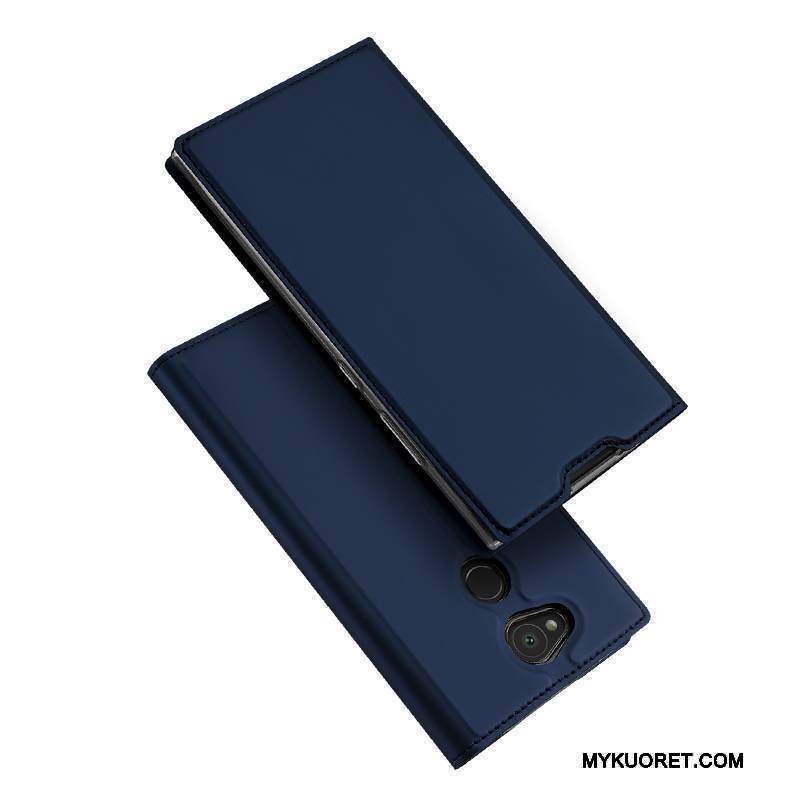 Kuori Sony Xperia L2 Nahka Murtumaton Jauhe, Kotelo Sony Xperia L2 Suojaus Kortti