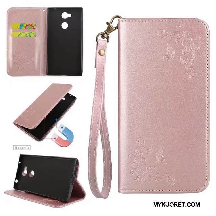 Kuori Sony Xperia L2 Pehmeä Neste Perhonen Kortti, Kotelo Sony Xperia L2 Luova Puhelimen Kuoret Punainen